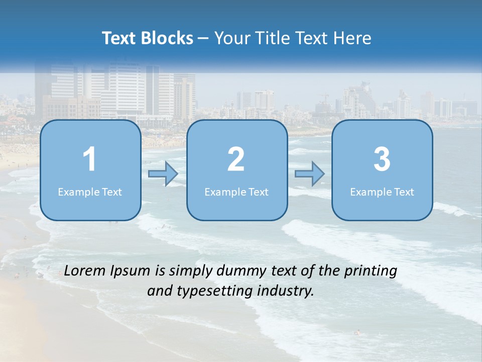 A Beach With A City In The Background PowerPoint Template