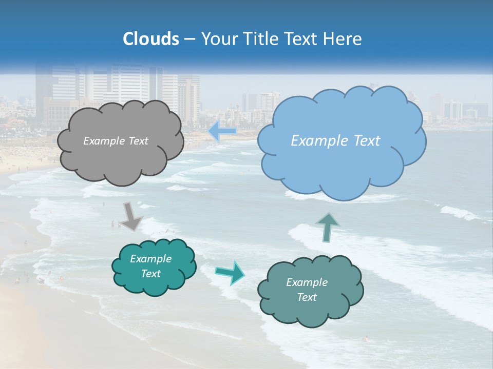 A Beach With A City In The Background PowerPoint Template