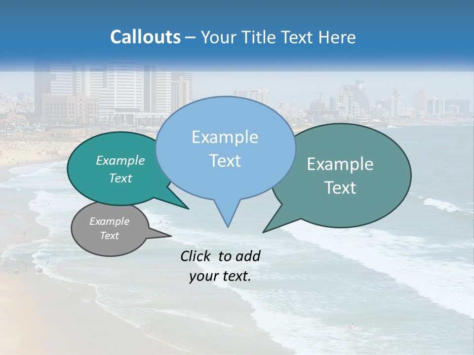 A Beach With A City In The Background PowerPoint Template