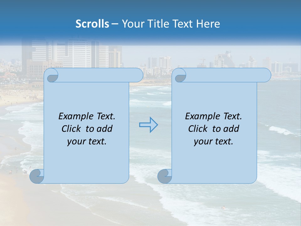 A Beach With A City In The Background PowerPoint Template