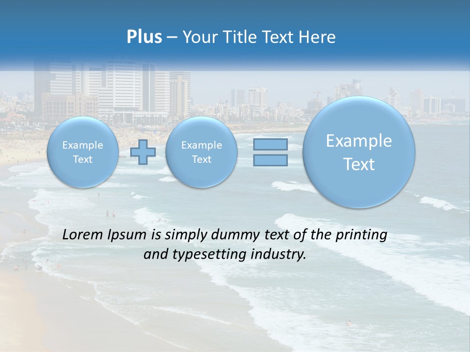 A Beach With A City In The Background PowerPoint Template
