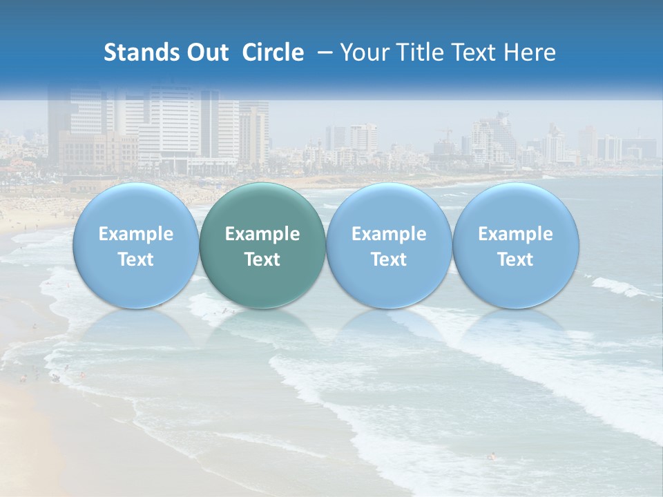 A Beach With A City In The Background PowerPoint Template