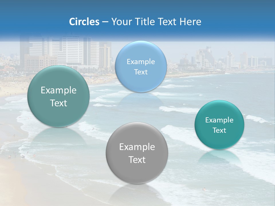 A Beach With A City In The Background PowerPoint Template