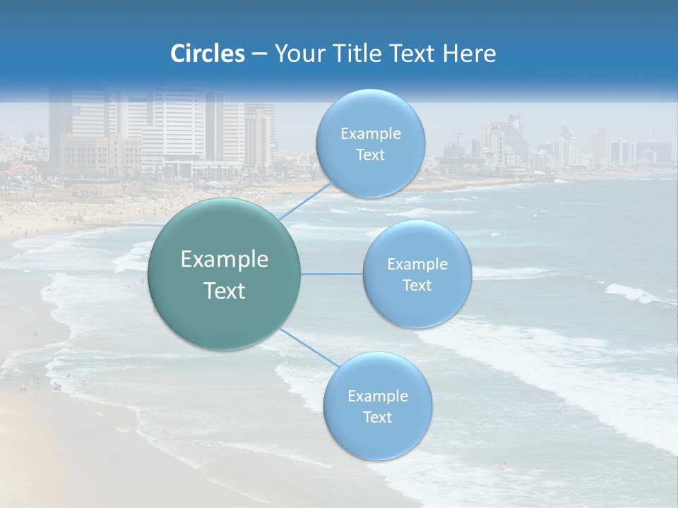 A Beach With A City In The Background PowerPoint Template