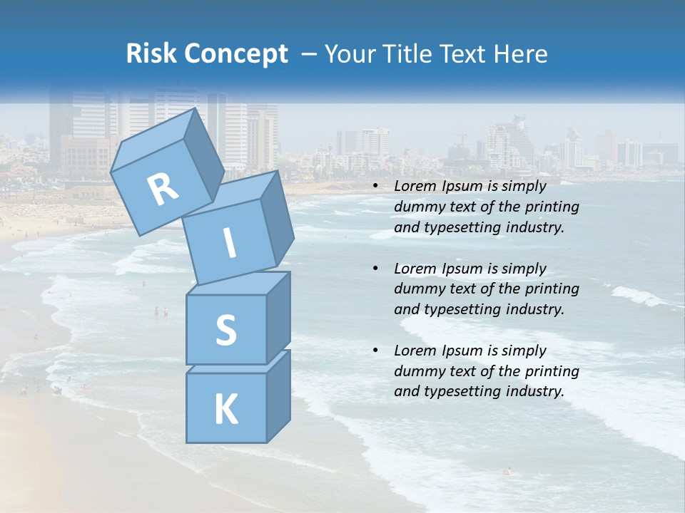 A Beach With A City In The Background PowerPoint Template