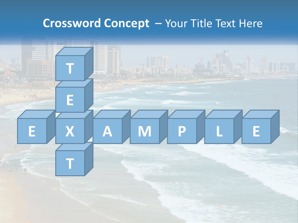 A Beach With A City In The Background PowerPoint Template