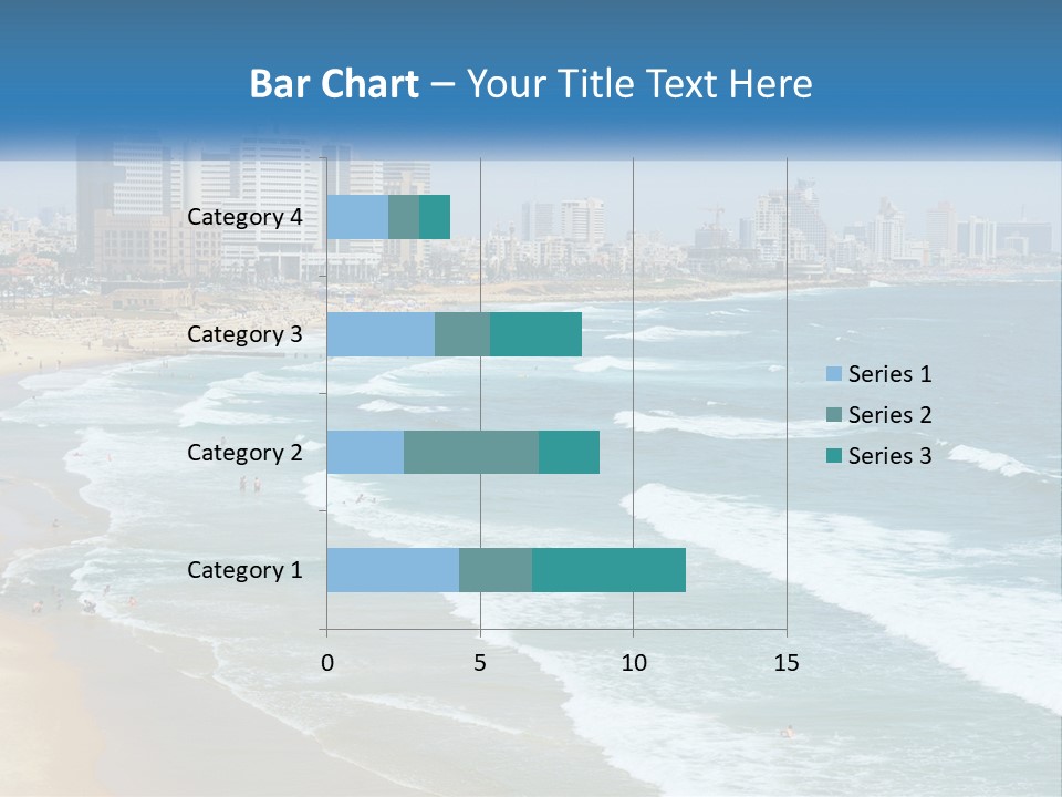 A Beach With A City In The Background PowerPoint Template