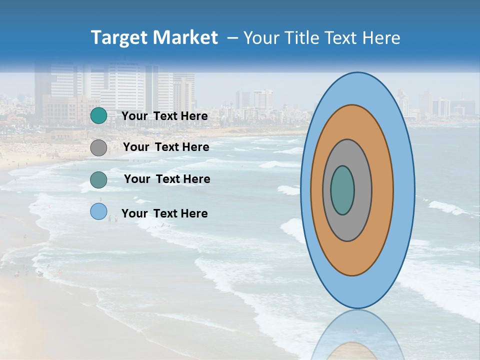 A Beach With A City In The Background PowerPoint Template