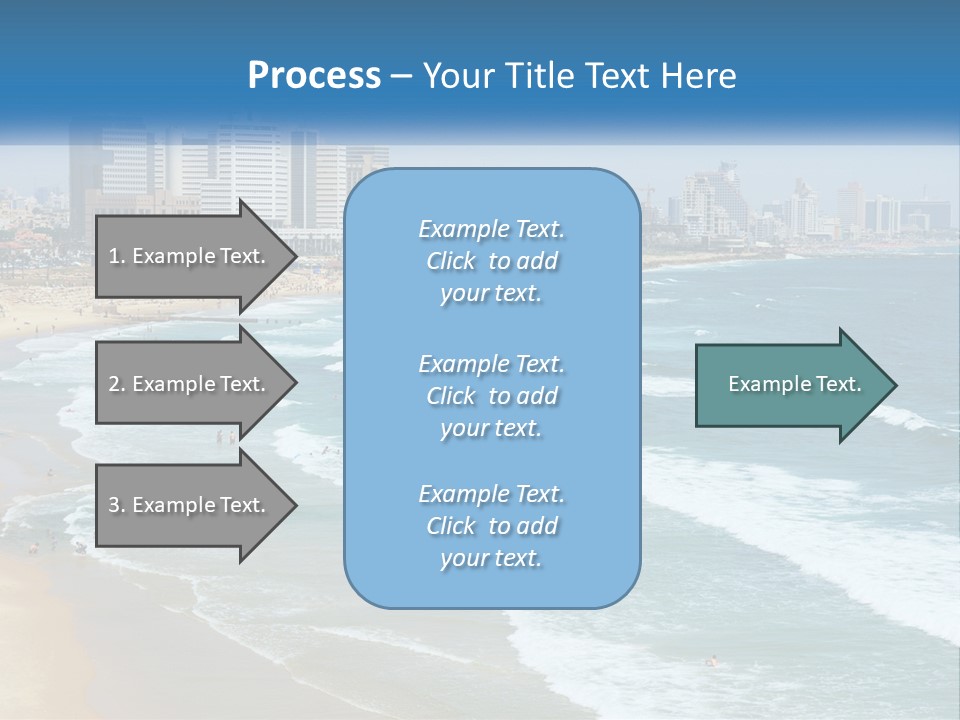 A Beach With A City In The Background PowerPoint Template