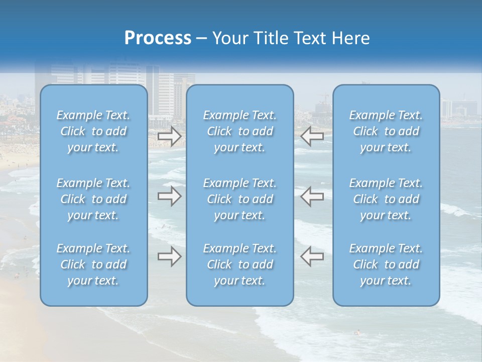 A Beach With A City In The Background PowerPoint Template