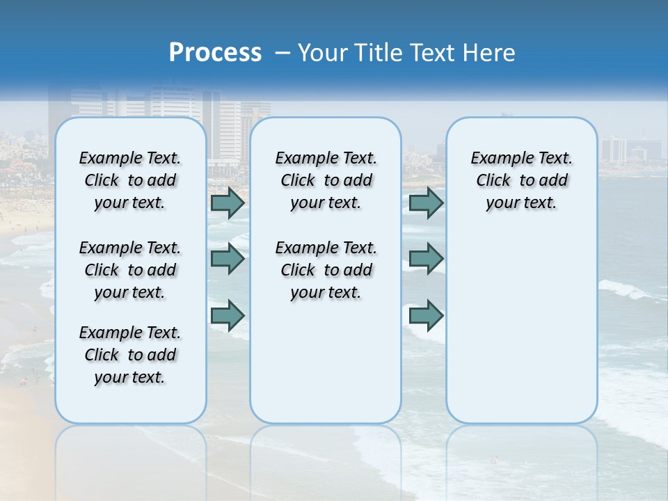 A Beach With A City In The Background PowerPoint Template
