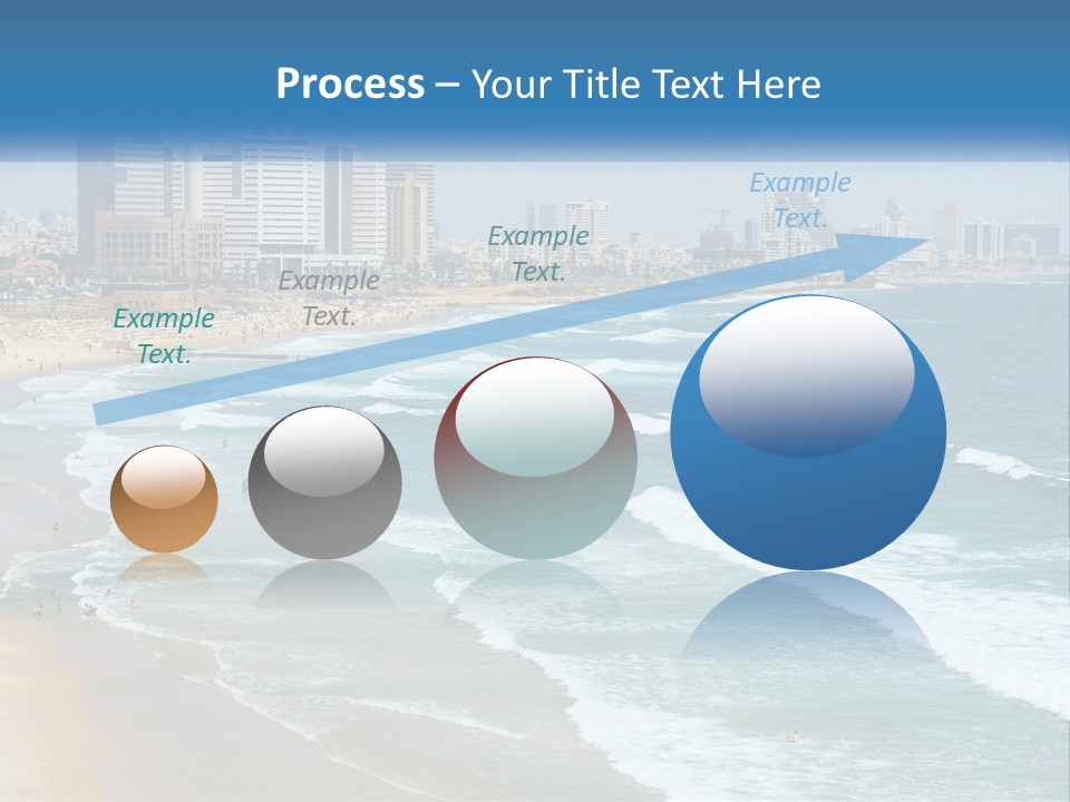 A Beach With A City In The Background PowerPoint Template