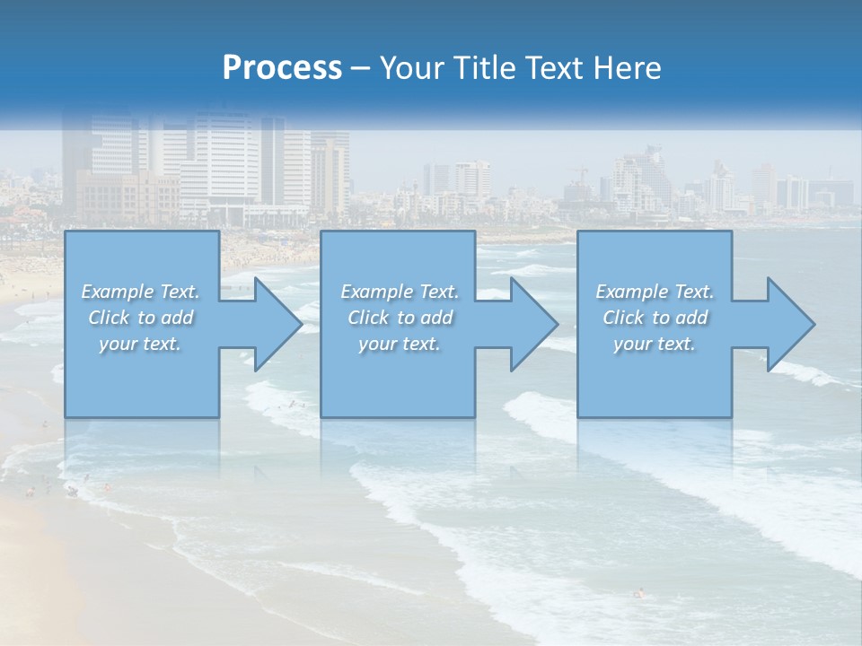A Beach With A City In The Background PowerPoint Template
