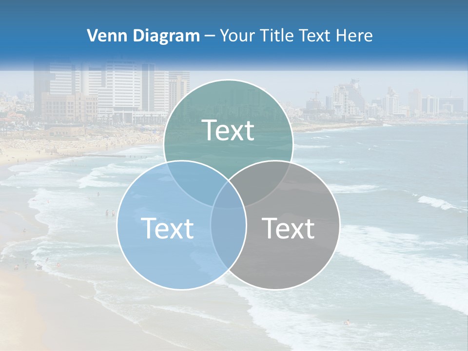 A Beach With A City In The Background PowerPoint Template