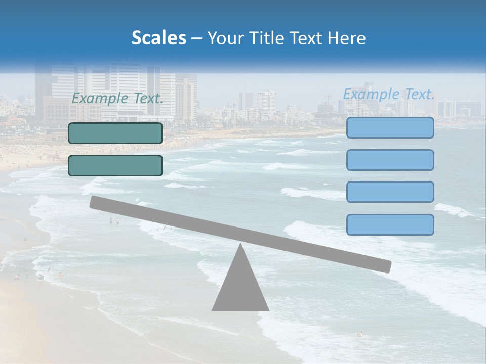 A Beach With A City In The Background PowerPoint Template