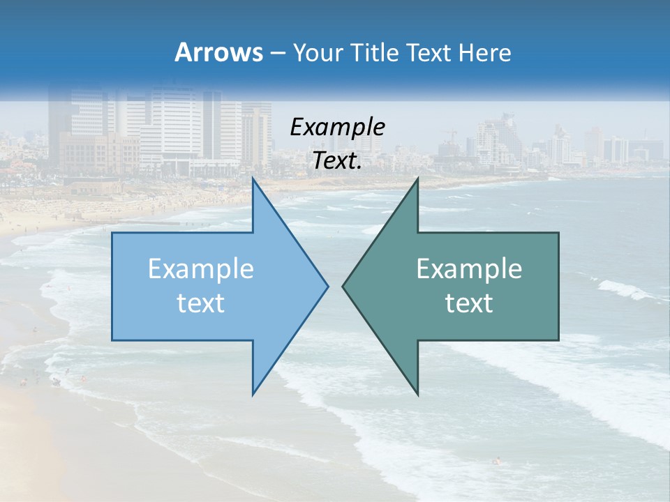 A Beach With A City In The Background PowerPoint Template