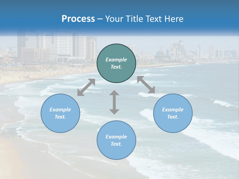 A Beach With A City In The Background PowerPoint Template