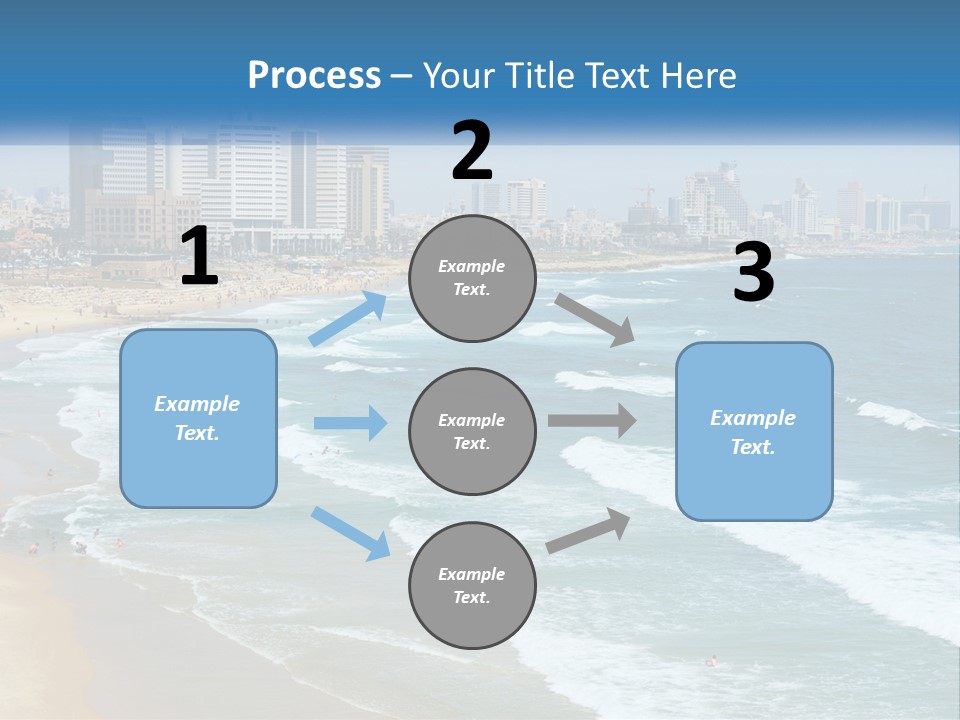 A Beach With A City In The Background PowerPoint Template