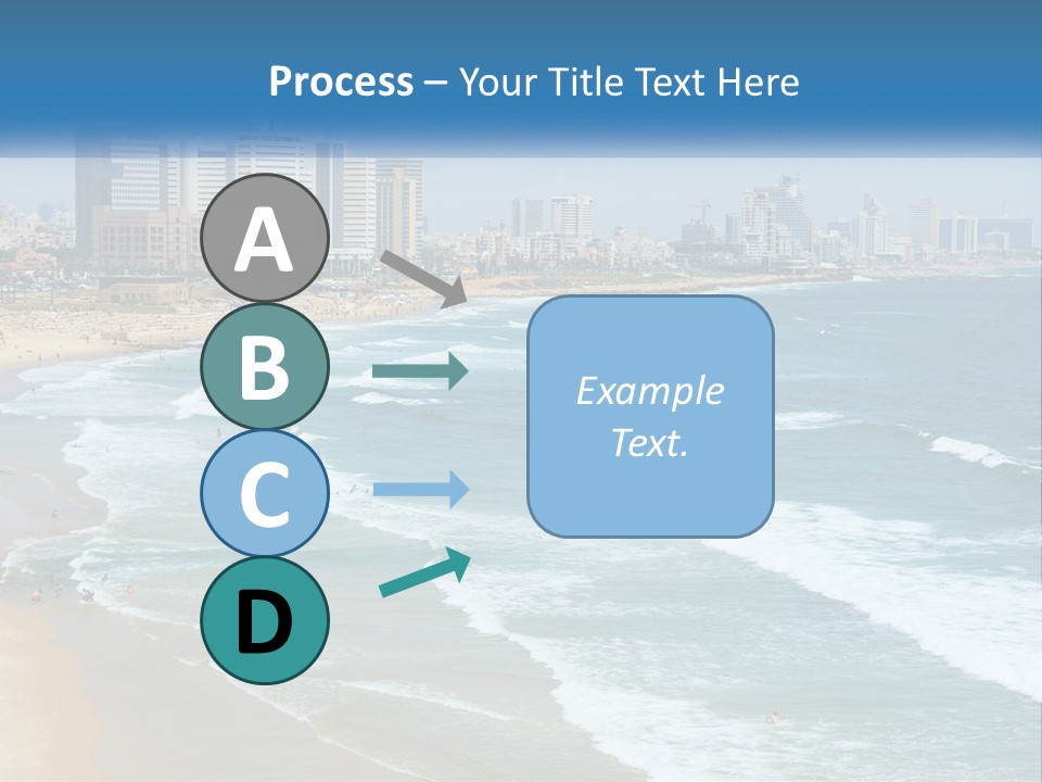 A Beach With A City In The Background PowerPoint Template