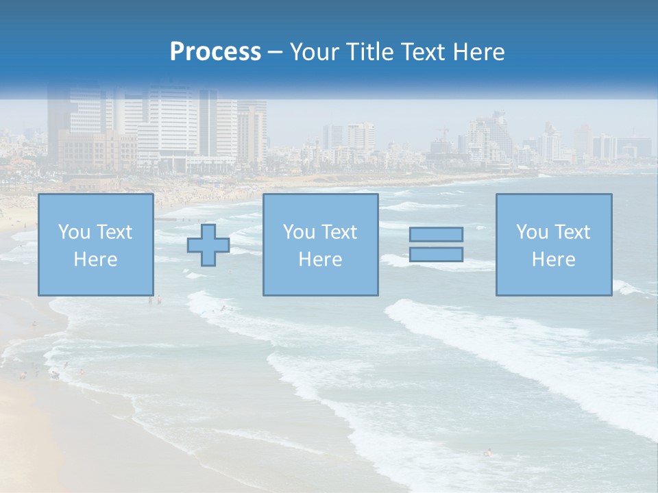 A Beach With A City In The Background PowerPoint Template
