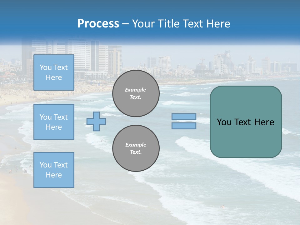A Beach With A City In The Background PowerPoint Template