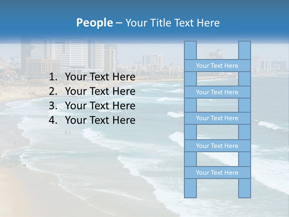 A Beach With A City In The Background PowerPoint Template