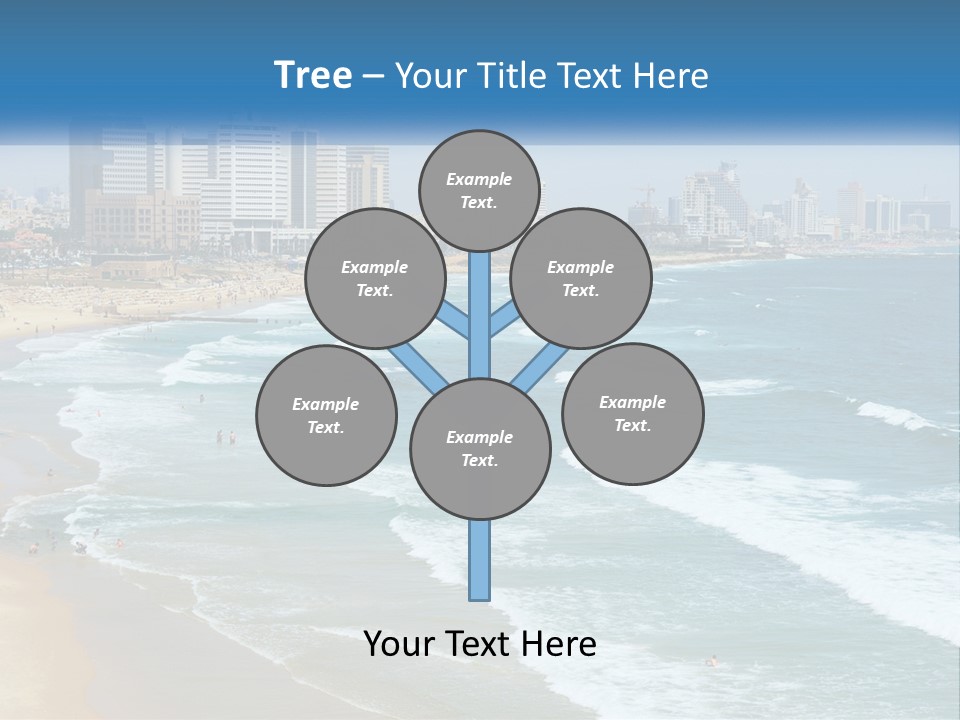 A Beach With A City In The Background PowerPoint Template