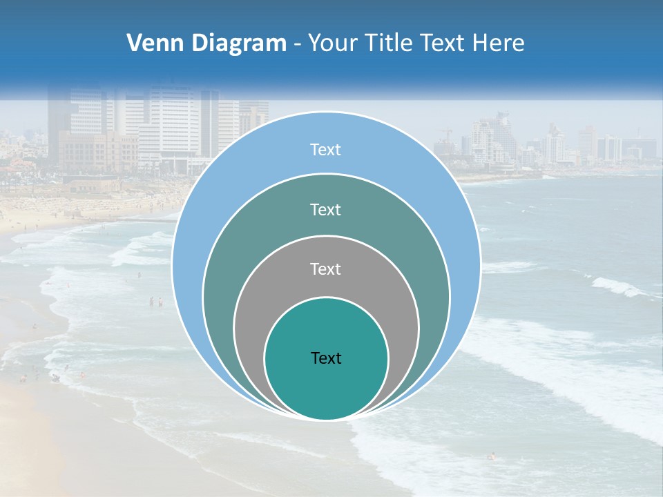A Beach With A City In The Background PowerPoint Template