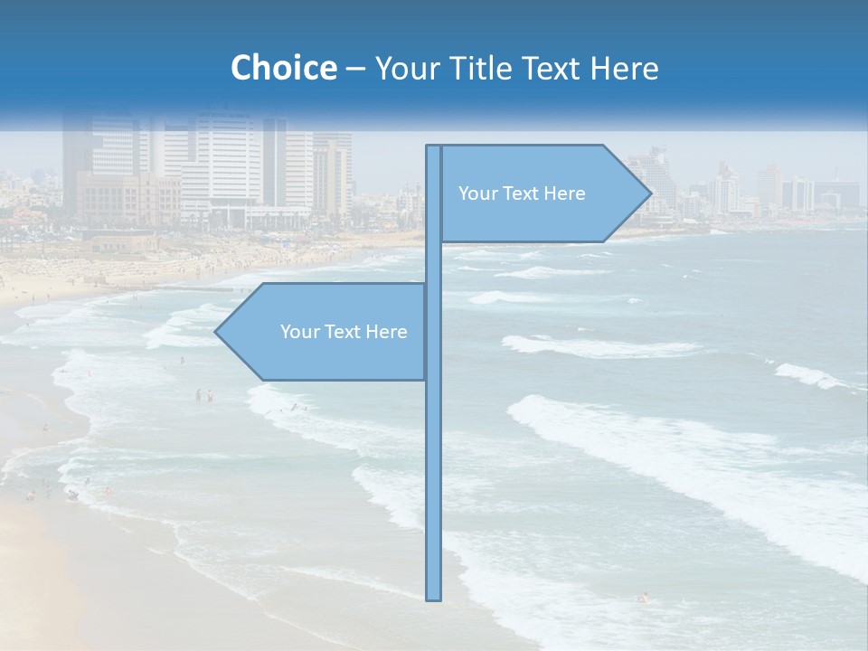 A Beach With A City In The Background PowerPoint Template