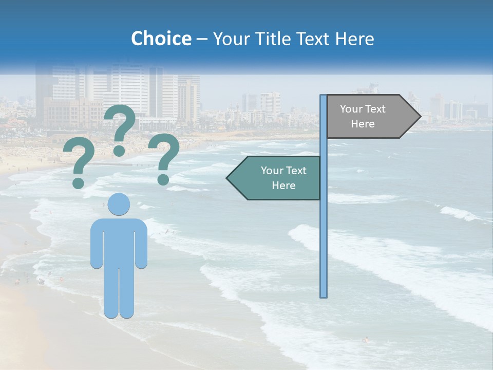 A Beach With A City In The Background PowerPoint Template