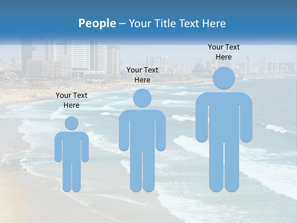 A Beach With A City In The Background PowerPoint Template
