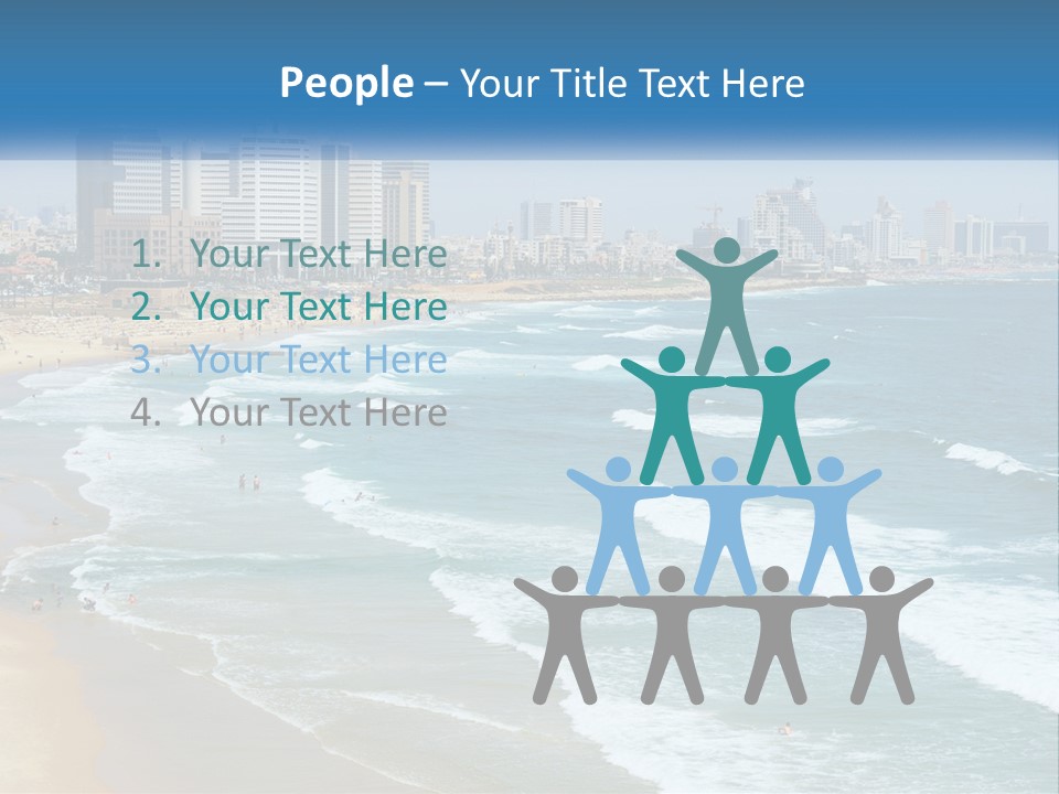 A Beach With A City In The Background PowerPoint Template