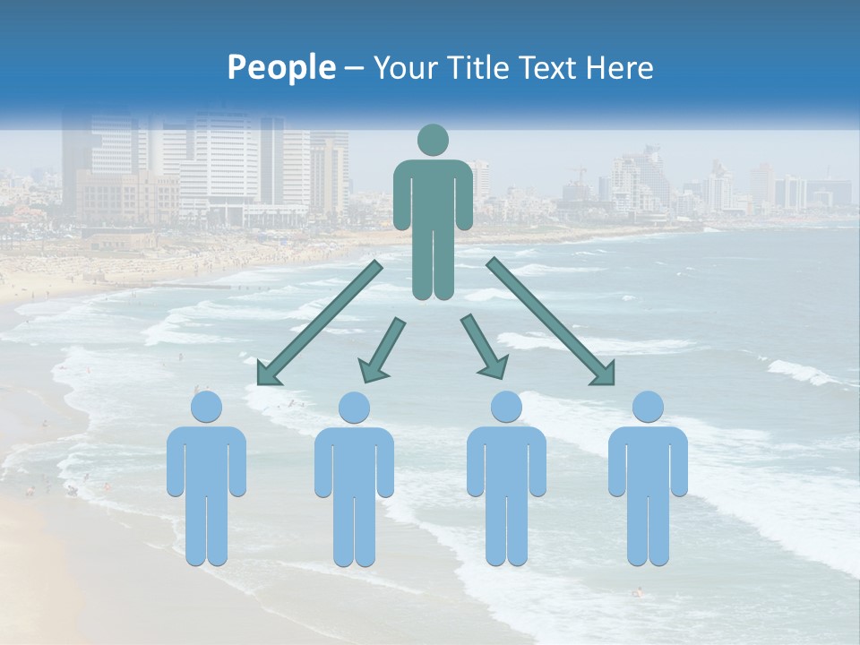 A Beach With A City In The Background PowerPoint Template