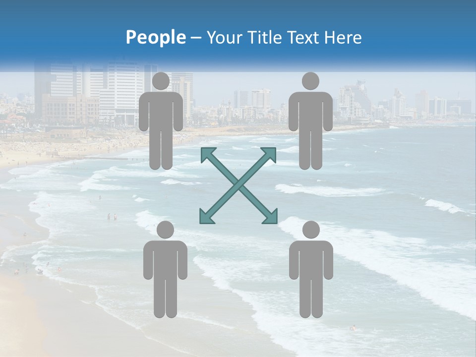 A Beach With A City In The Background PowerPoint Template