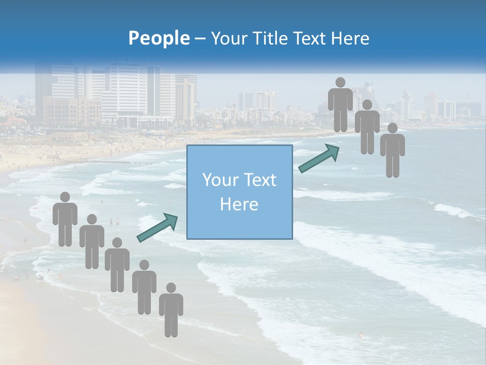 A Beach With A City In The Background PowerPoint Template