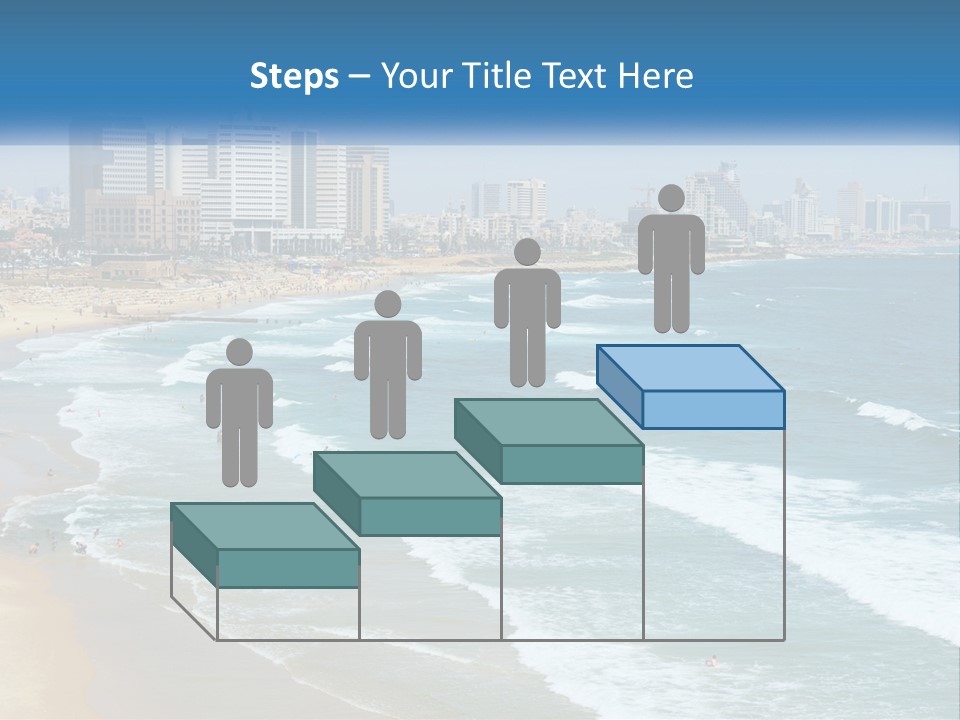 A Beach With A City In The Background PowerPoint Template