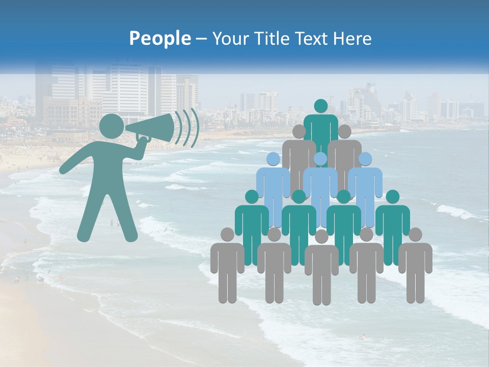 A Beach With A City In The Background PowerPoint Template