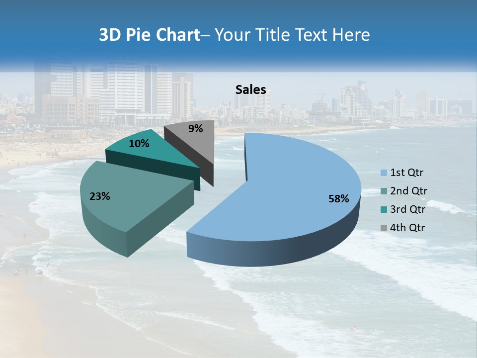 A Beach With A City In The Background PowerPoint Template