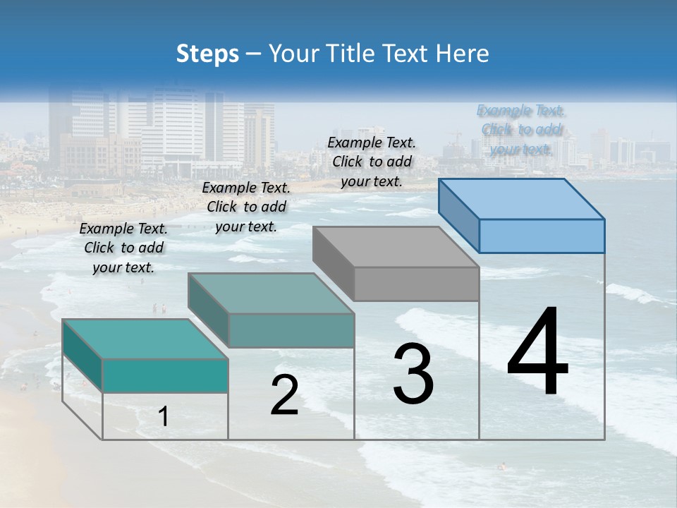 A Beach With A City In The Background PowerPoint Template