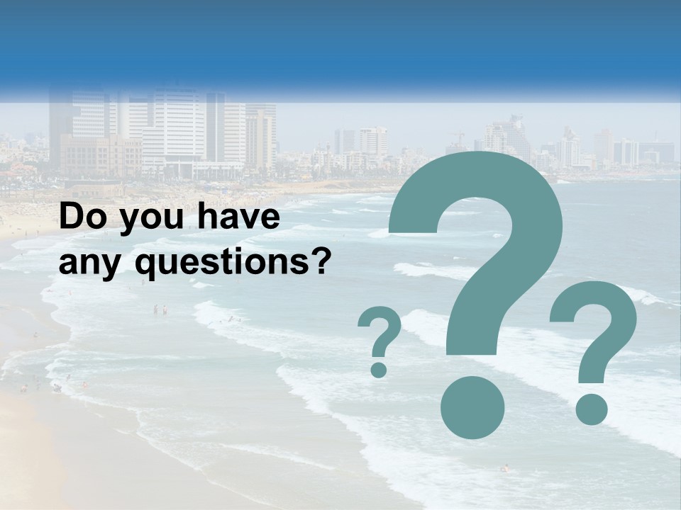A Beach With A City In The Background PowerPoint Template