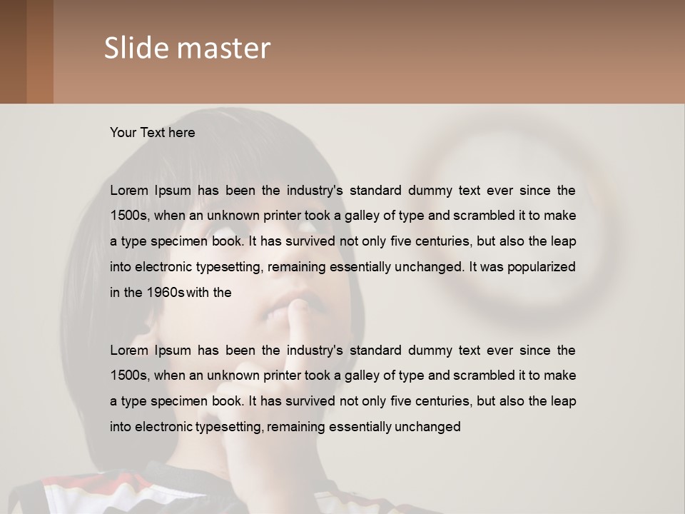 A Young Boy Looking Up At A Clock PowerPoint Template