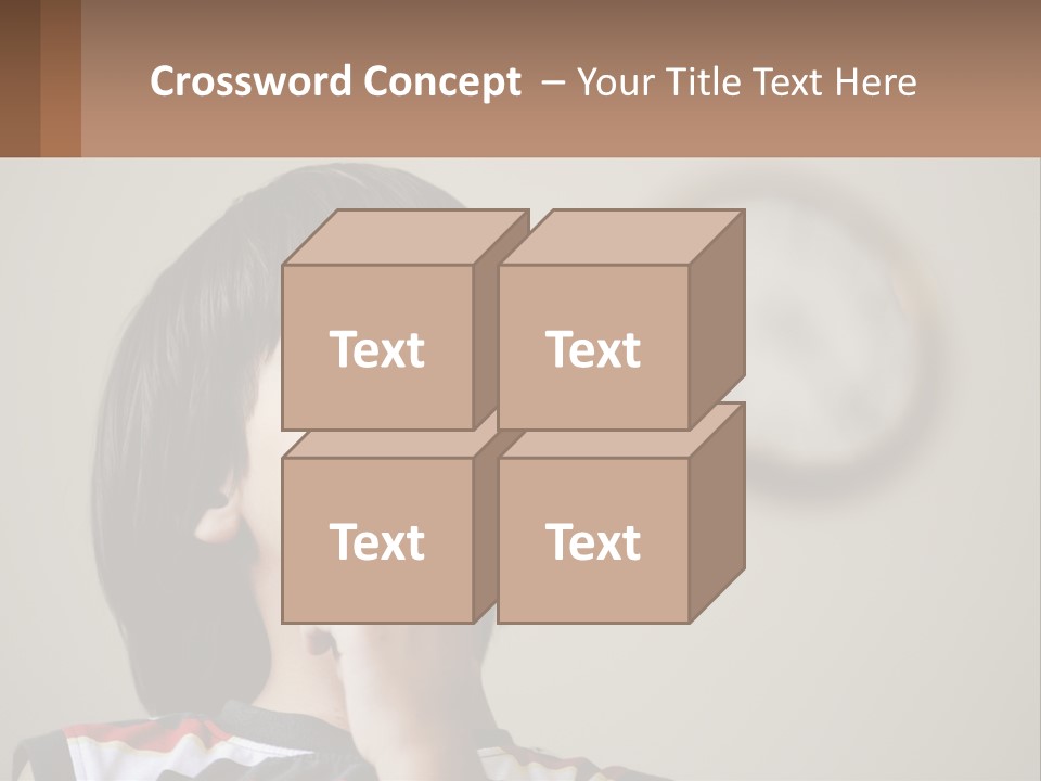 A Young Boy Looking Up At A Clock PowerPoint Template