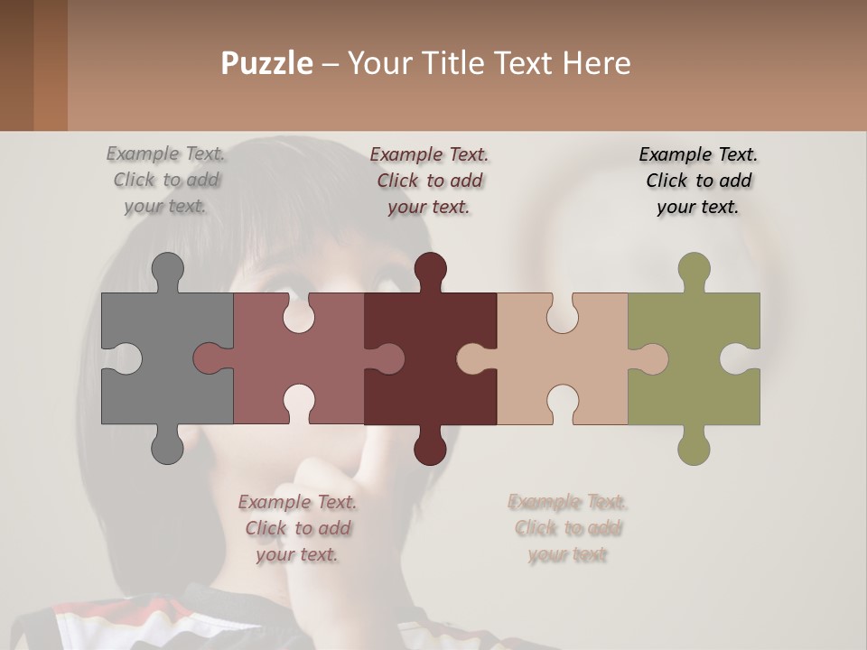 A Young Boy Looking Up At A Clock PowerPoint Template