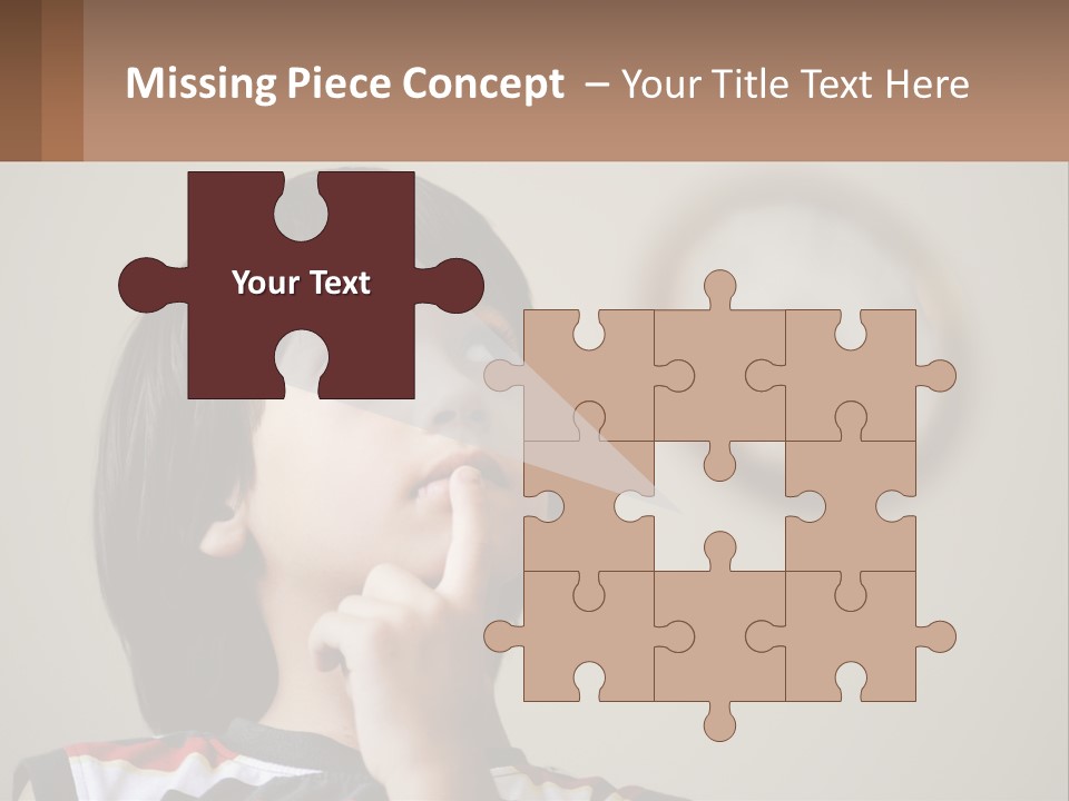 A Young Boy Looking Up At A Clock PowerPoint Template