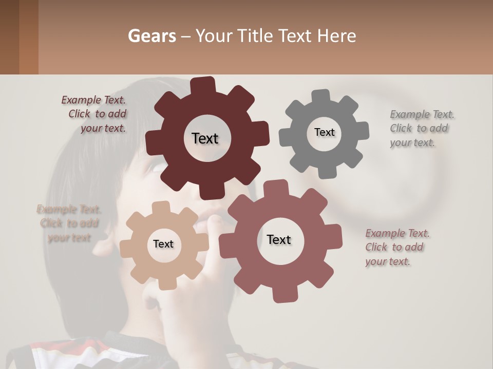 A Young Boy Looking Up At A Clock PowerPoint Template