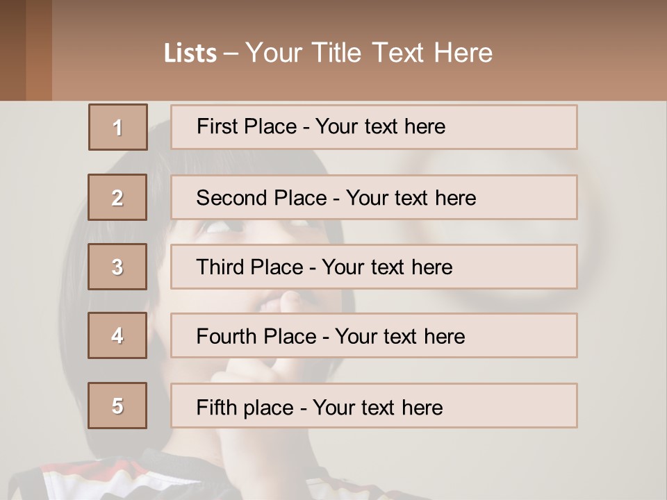A Young Boy Looking Up At A Clock PowerPoint Template
