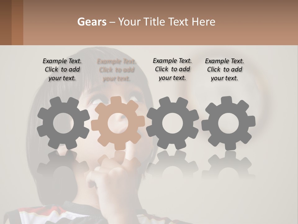 A Young Boy Looking Up At A Clock PowerPoint Template