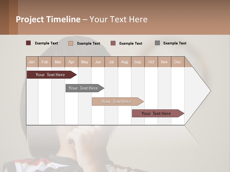 A Young Boy Looking Up At A Clock PowerPoint Template
