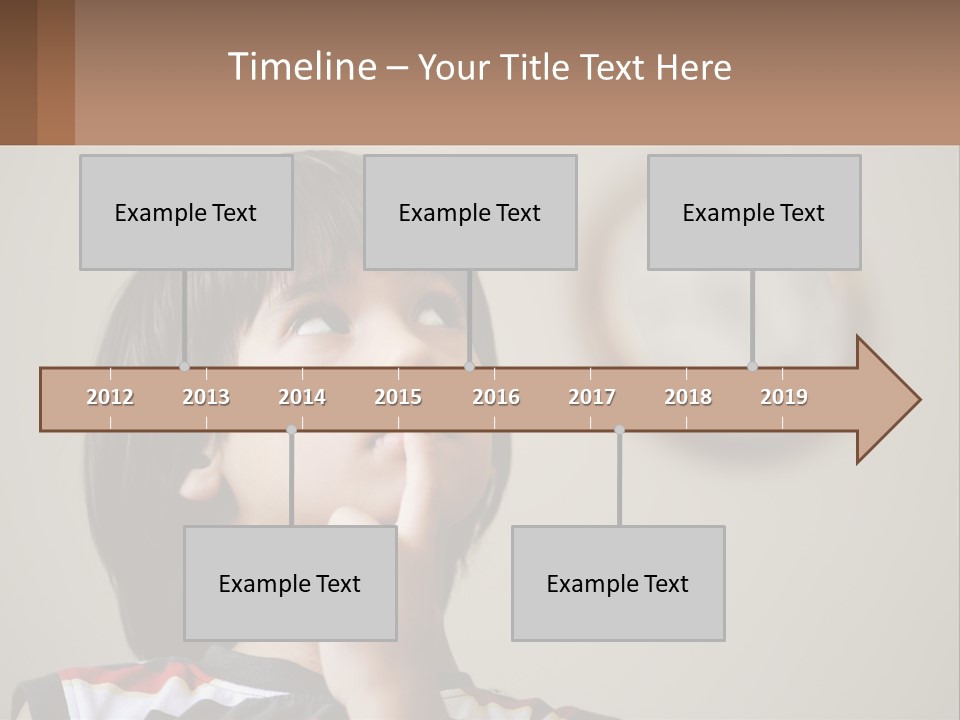 A Young Boy Looking Up At A Clock PowerPoint Template