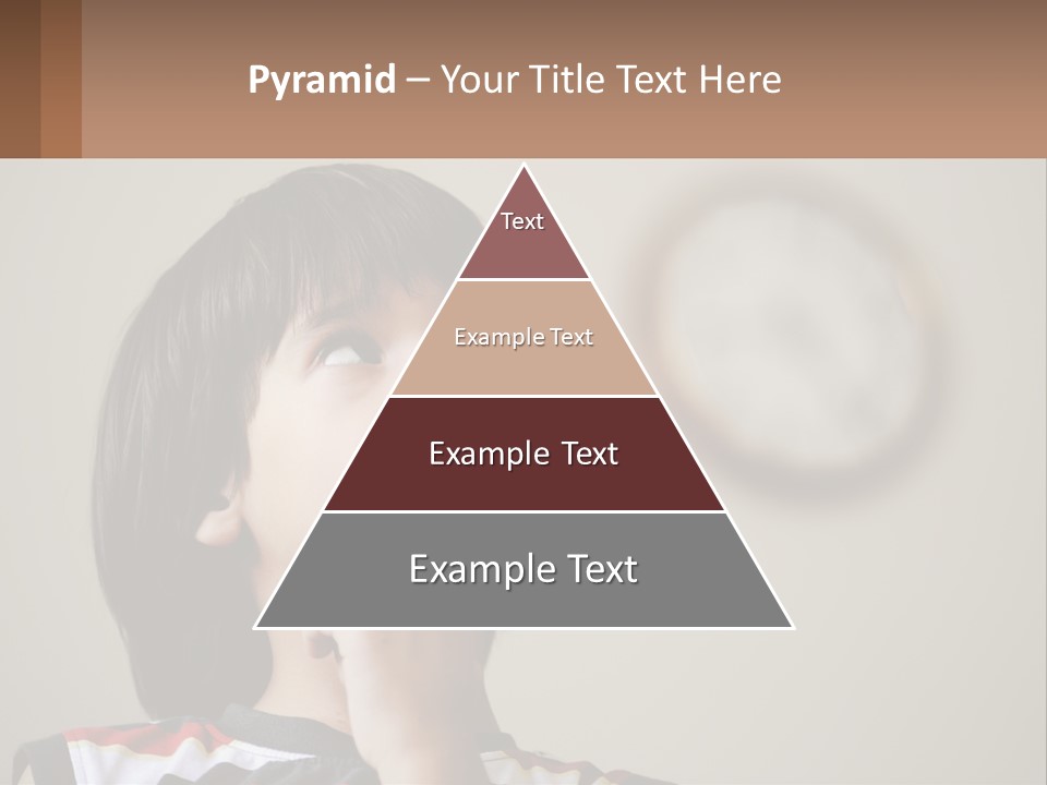 A Young Boy Looking Up At A Clock PowerPoint Template